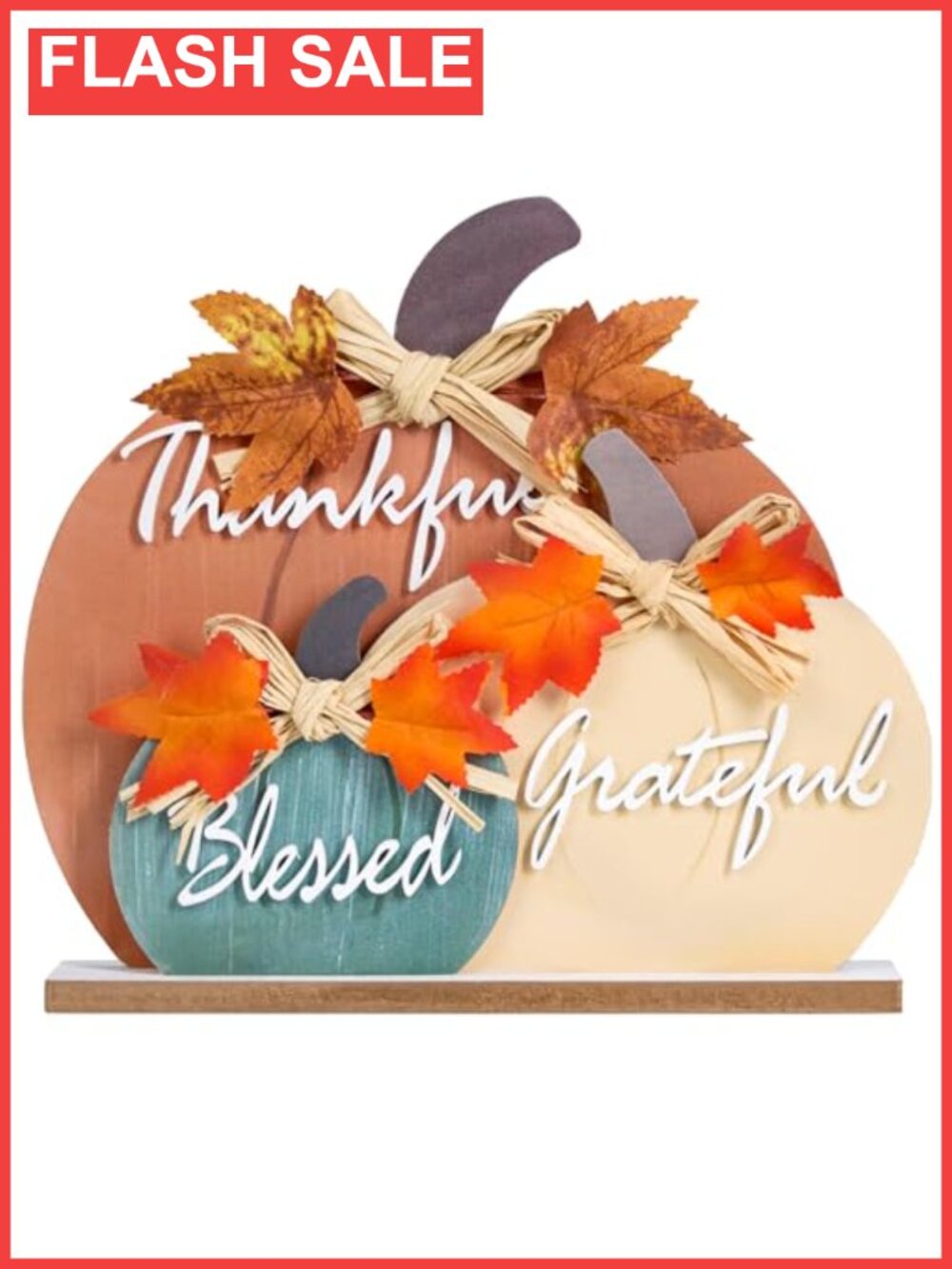 Wooden Pumpkin Fall Decor Set Thanksgiving Farmhouse Tabletop Signs